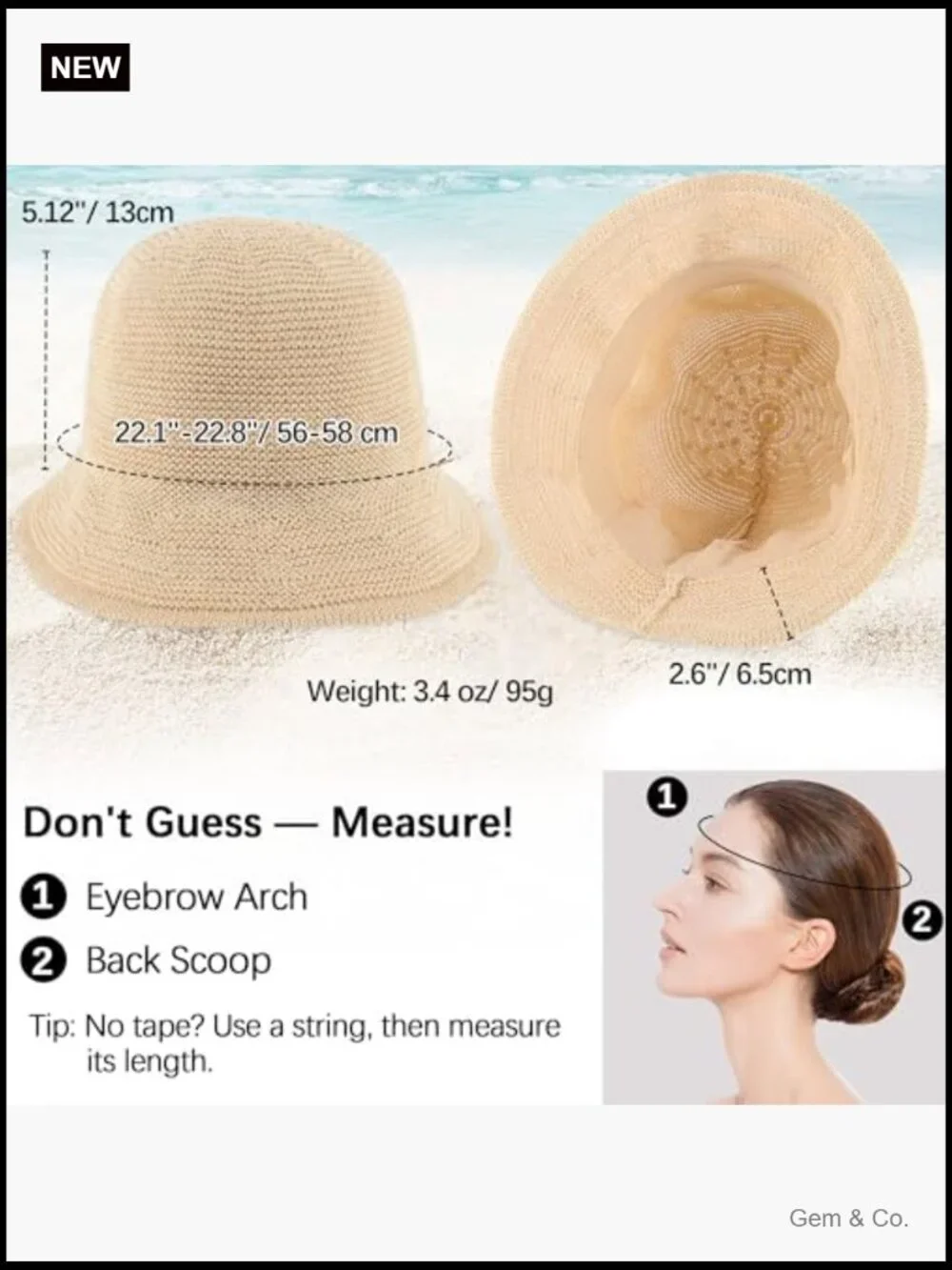 Woven Paper Straw Bucket Hat with UV Protection - Lightweight Foldable Sun Hat